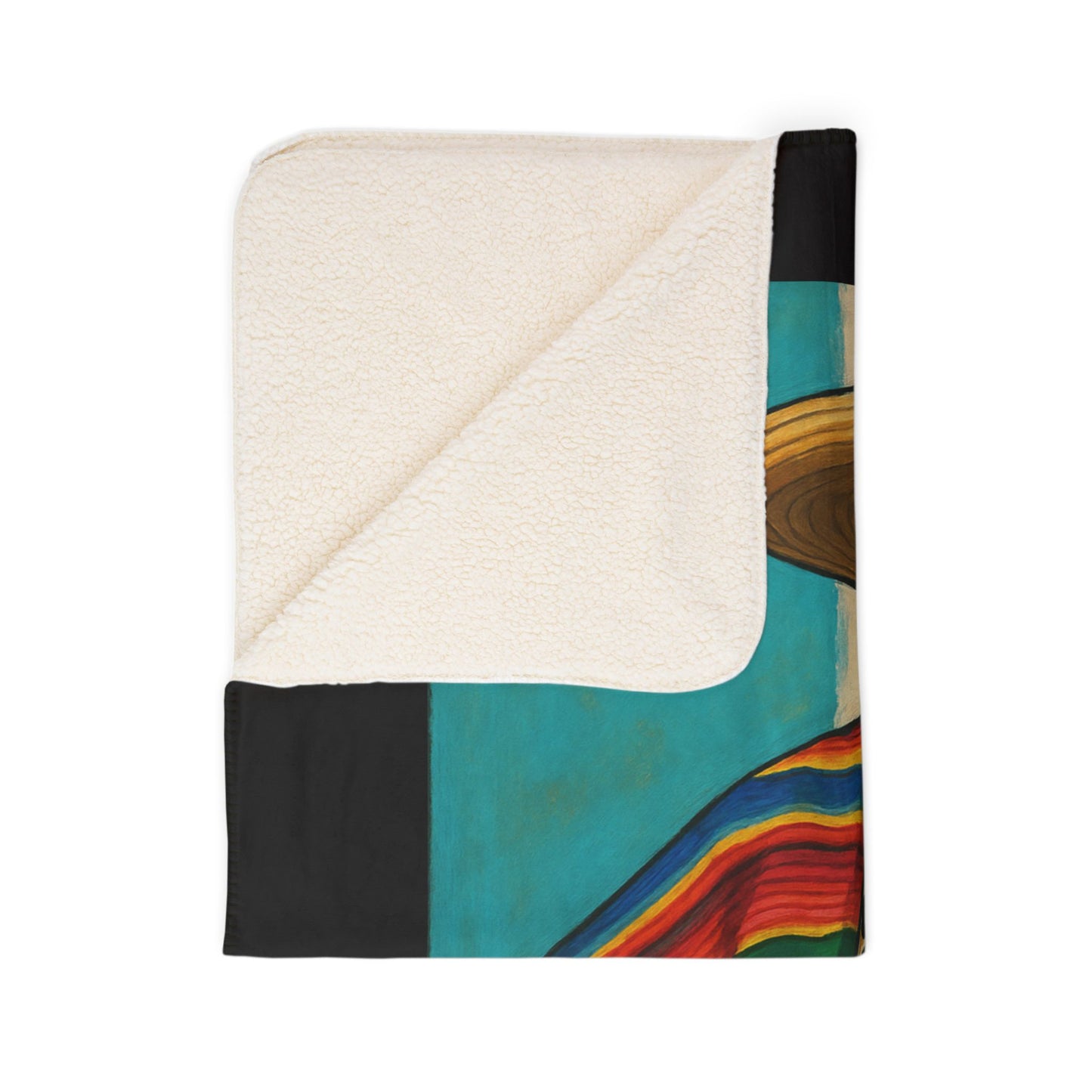 El Wemby Sherpa Blanket — Vintage Lotería-Style Spurs Basketball Throw