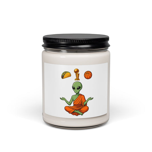 Soy Candle — Alien Monk Meditation Design (9oz)