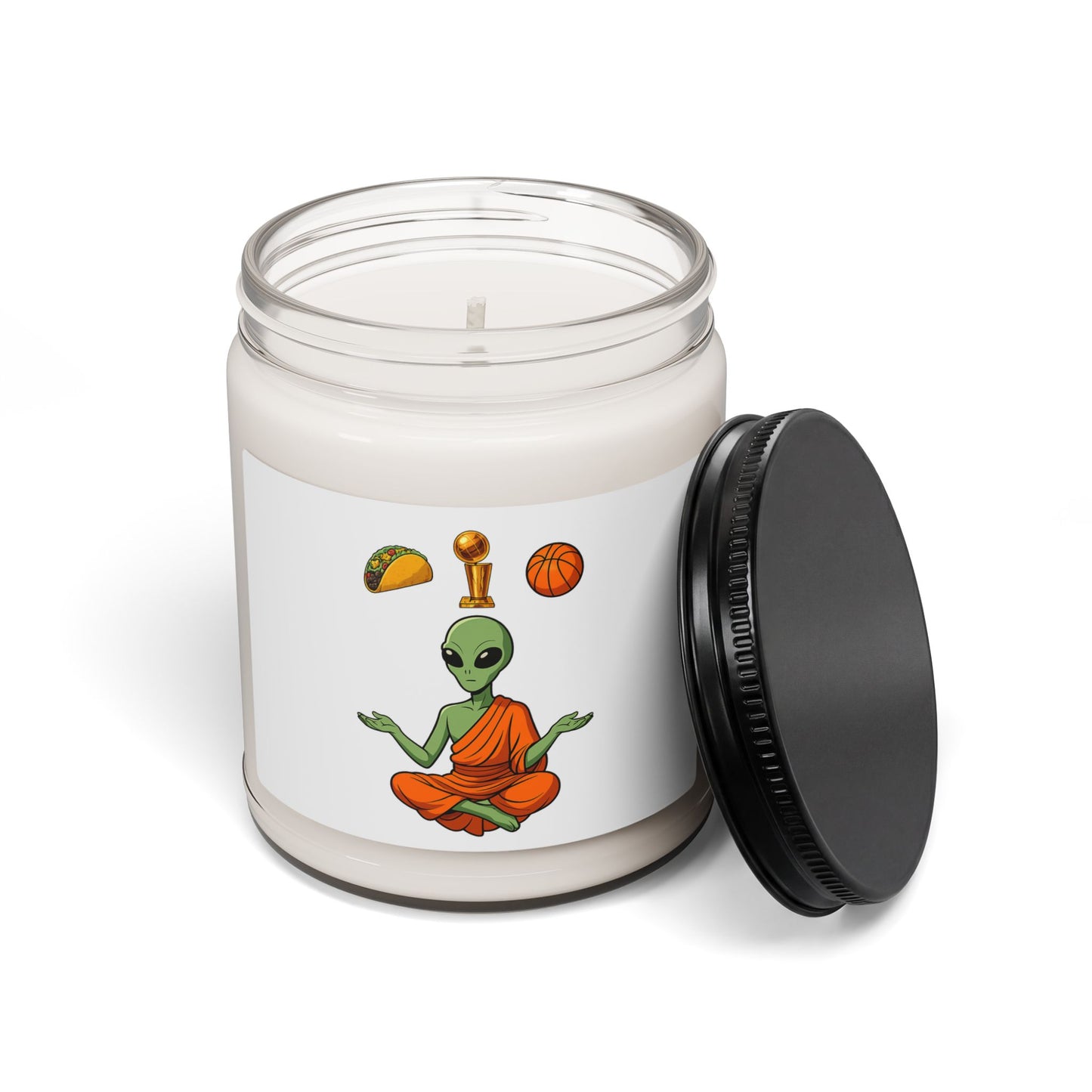 Soy Candle — Alien Monk Meditation Design (9oz)