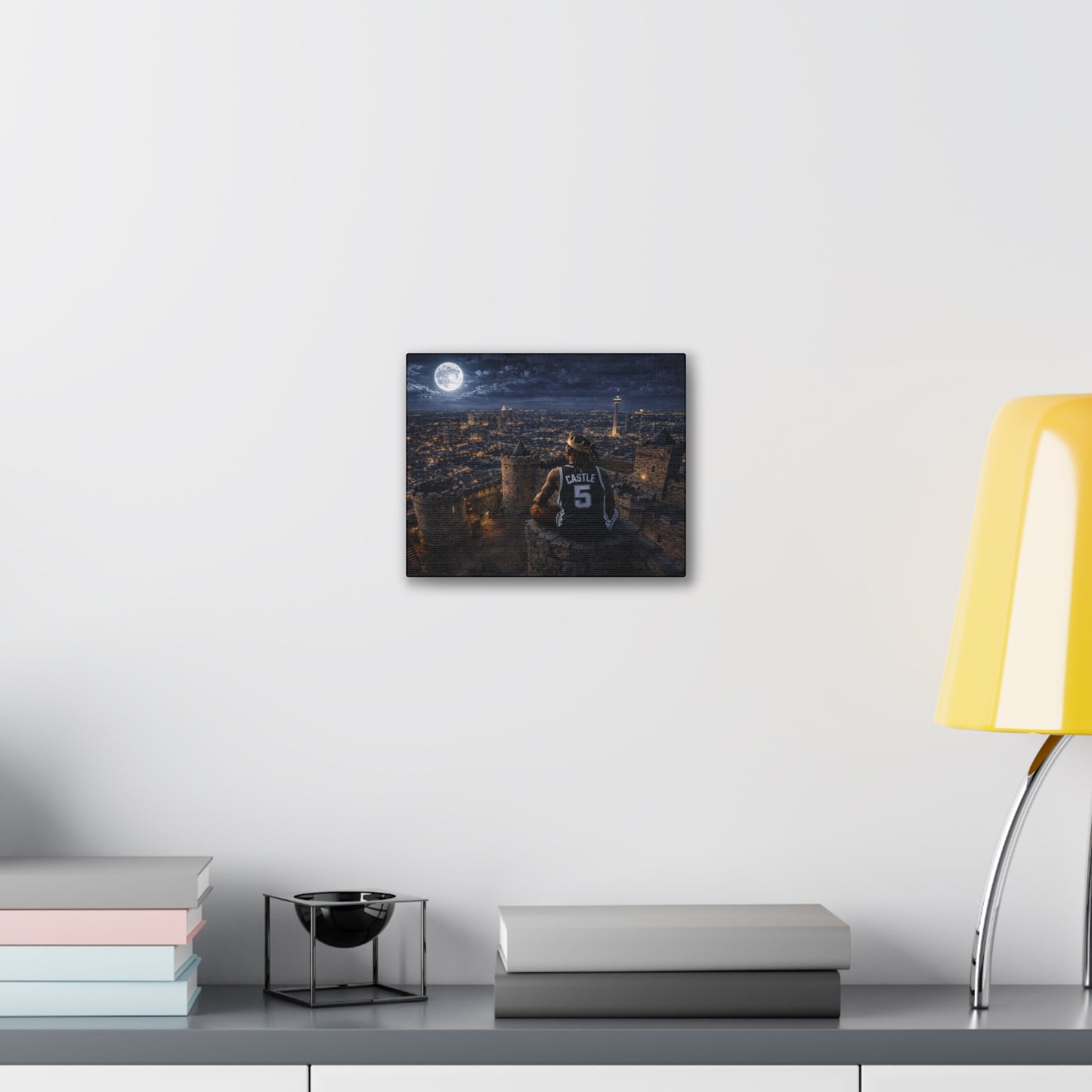 Crowned Above It All Canvas Print — Night City Castle 5 Wall Art