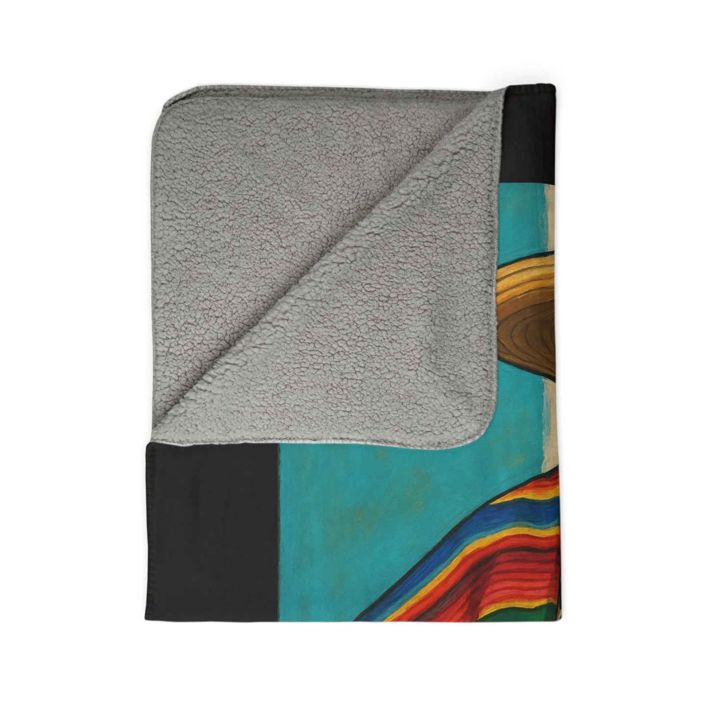 El Wemby Sherpa Blanket — Vintage Lotería-Style Spurs Basketball Throw