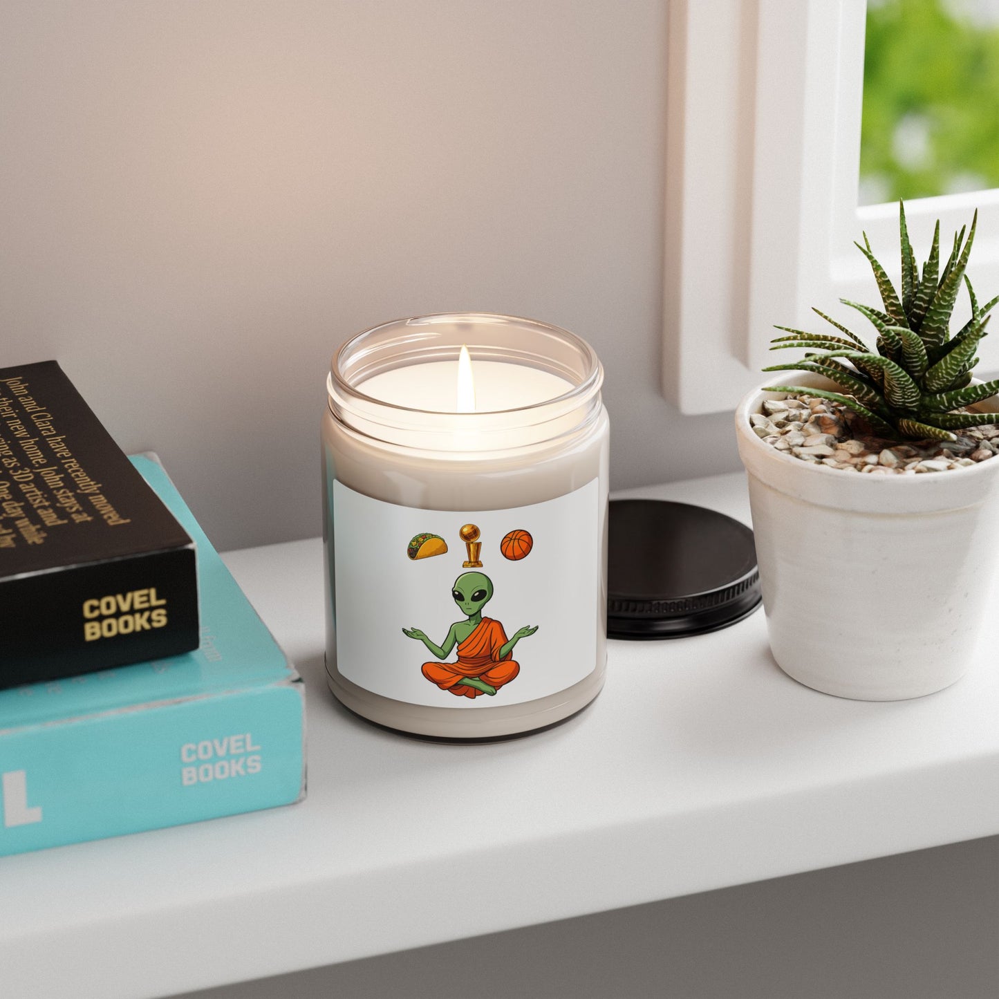 Soy Candle — Alien Monk Meditation Design (9oz)